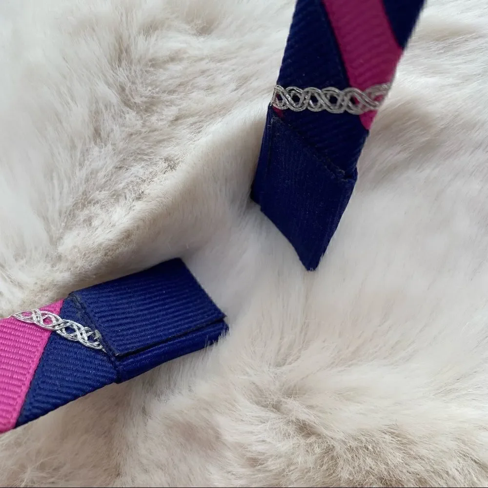 Crewcuts Headband Navy Blue Magenta Pink & Silver Girl’s
